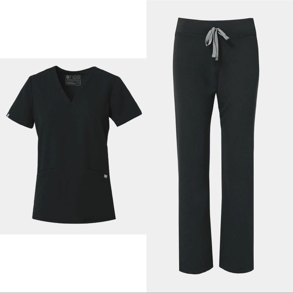 FIGS black set shirt M/ pant L